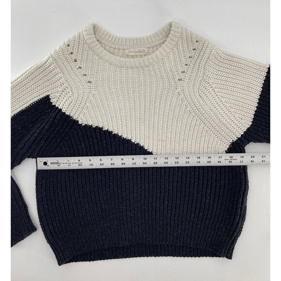 Hansel From Basel Anthropologie Chunky Knit Sweater Size 1 Wood Blnd Color Block - Picture 9 of 10